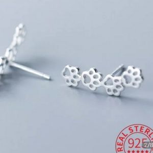 CLEARANCE Tiny Pet Paw Sterling Silver earrings New NWOT